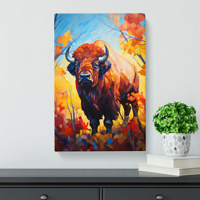 Buffalo Cubism - Wrapped Canvas