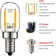 2-Pieces 1W T22 T7 LED Bulbs (15-Watt Equivalent) with E12/Candelabra Base Dimmable 2700K