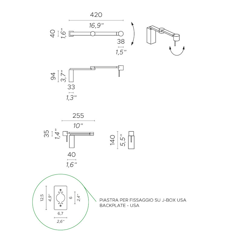 Manhattan 1-Light Swing Arm Sconce, Satin Bronze, Yes