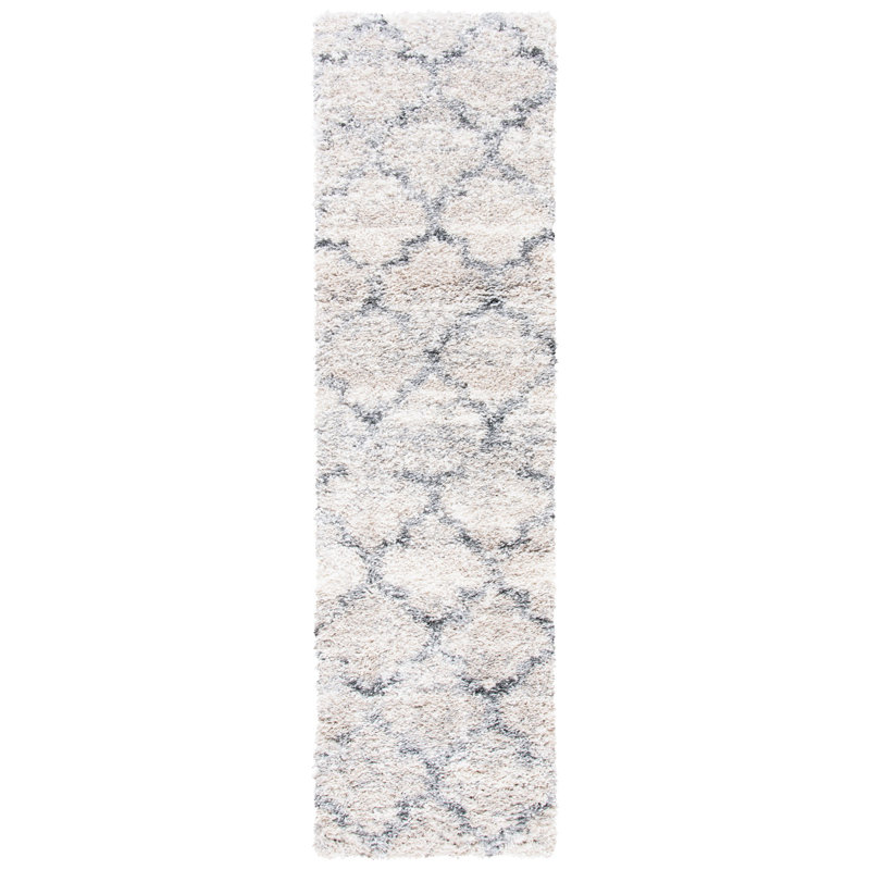Amarion Geometric Gray/Ivory Area Rug, Runner 2'3" x 8'