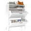 Armoire à chaussures en métal avec 2 tiroirs rabattables et support de rangement ouvert