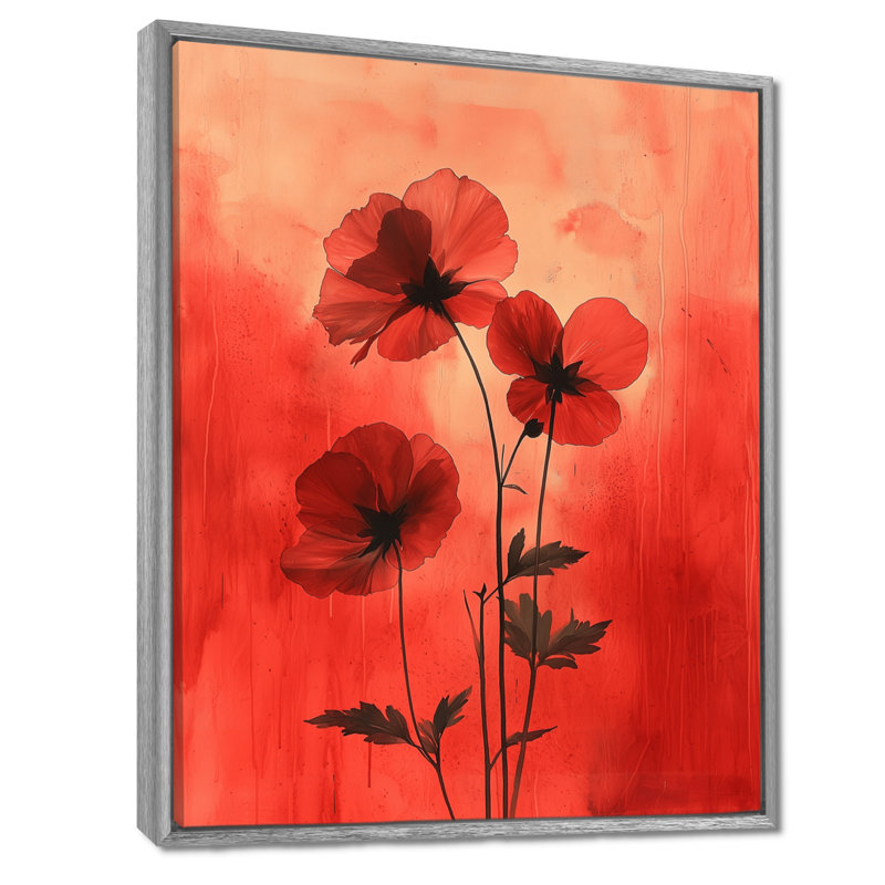 Reproduction d'art sur toile encadrée Tayler, H 32 po x l 24 po, Reproduction avec cadre flottant, Argent argent