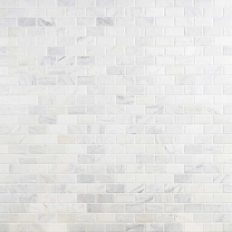 Asian Statuary 2x4 Beveled Brick Polished Marble Mosaic Tile