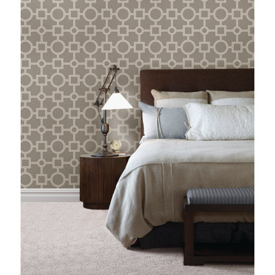 Duffield, Matrix Turquoise Geometric, 33' L X 20.5" W, Wallpaper Roll