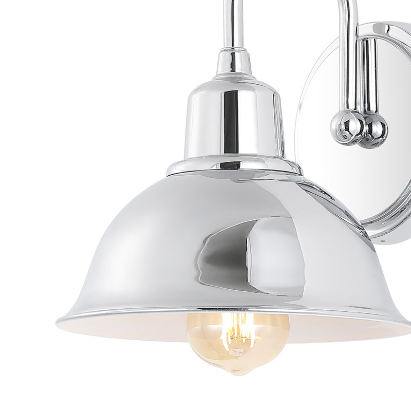  Palombo Farmhouse Industrial Iron LED Vanity, Chrome, 1