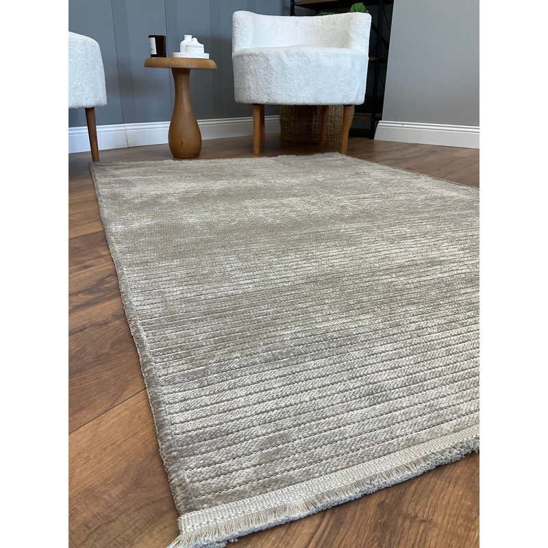 Aundrey Solid Colour Chenille Area Rug, Rectangle 12'6" x 6'8"