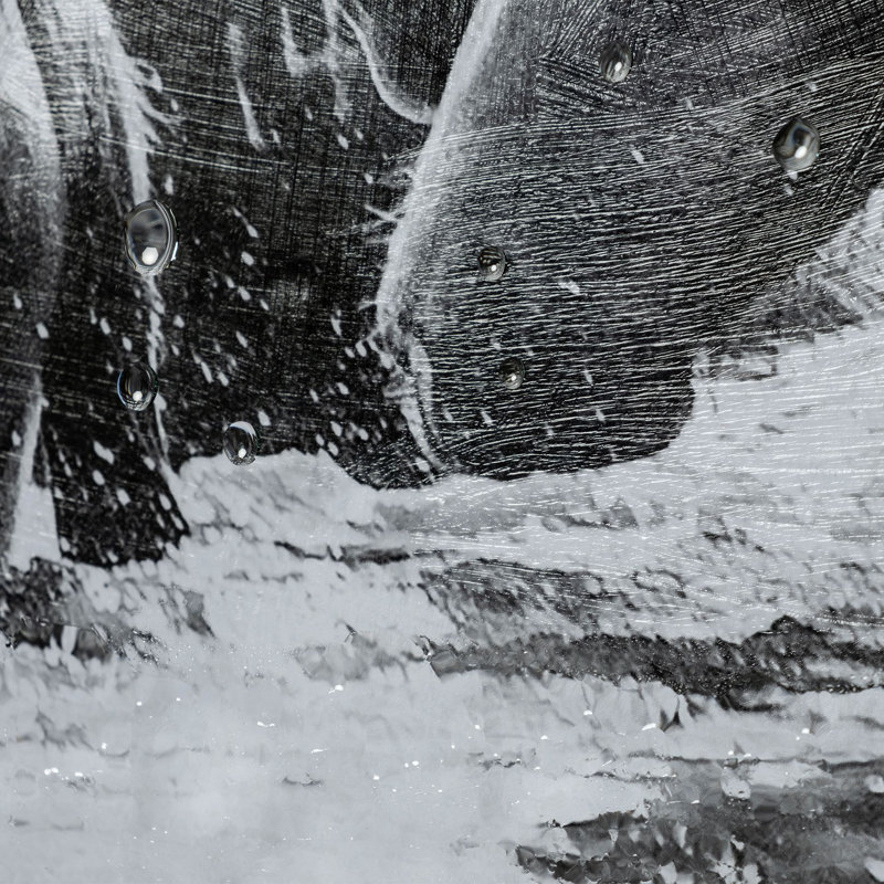 Water Horses III 1 by PH Burchett a Hand Embelished Textured Framed Art Print Matted under Glass