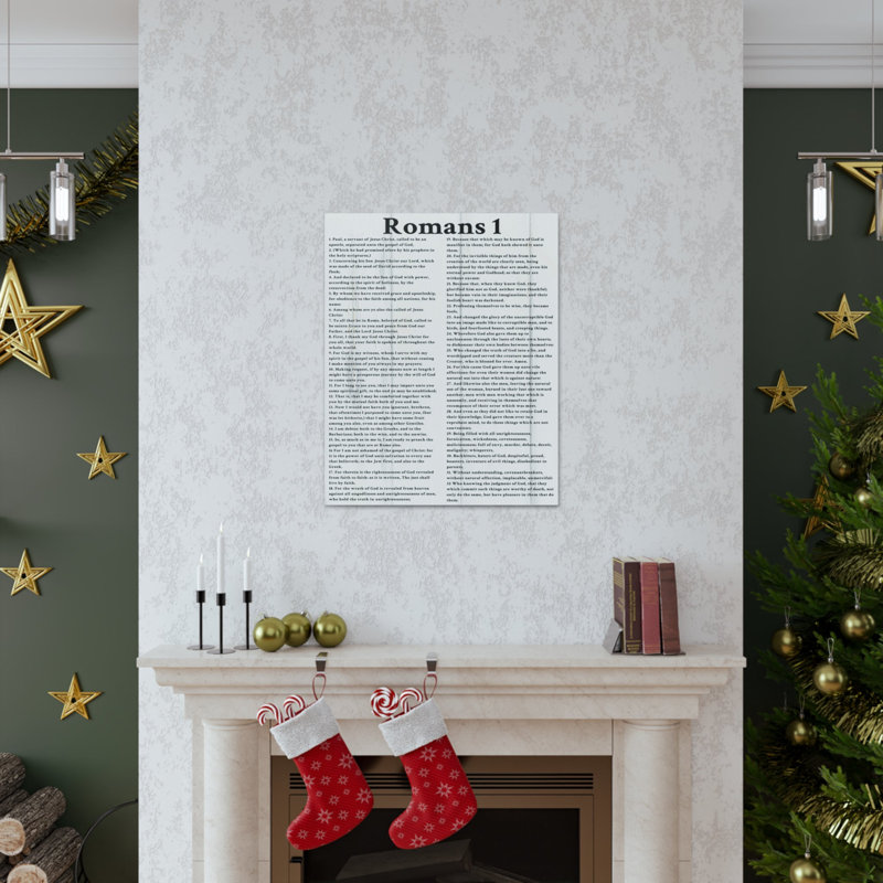 «Scripture Walls Romans 1 chap. White Bible Canvas», art mural chrétien prêt à être accroché sans cadre, H 30 po x l 24 po