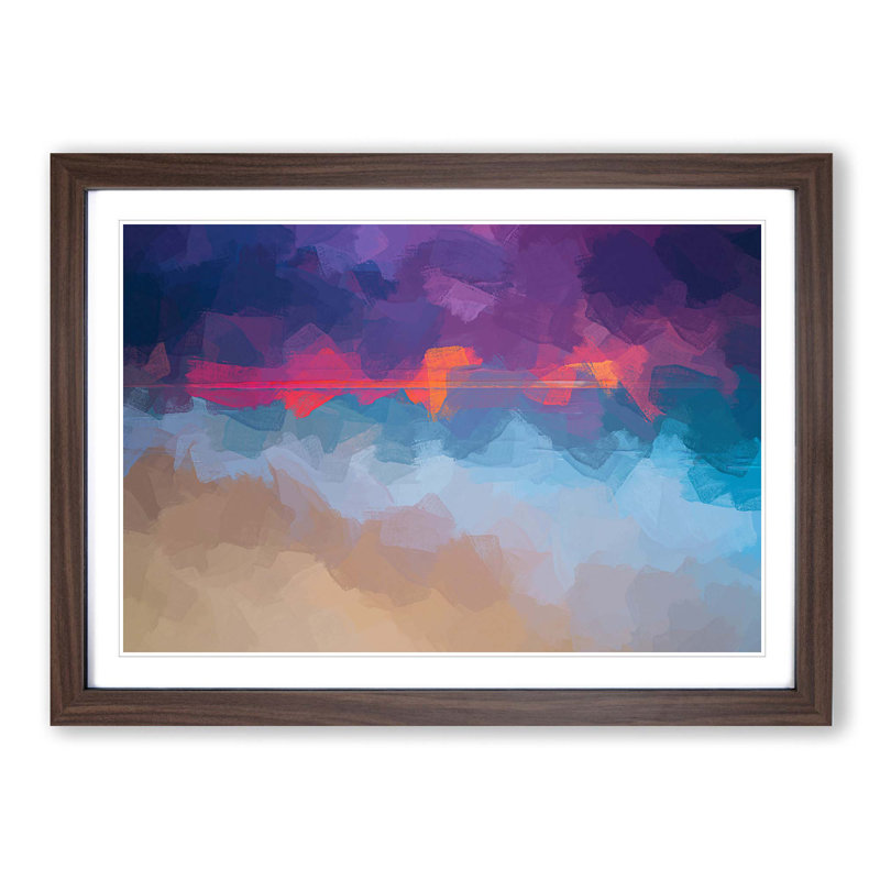 Pink Sunset - Picture Frame Graphic Art Print, Walnut, 35cm H x 50cm W x 2cm D