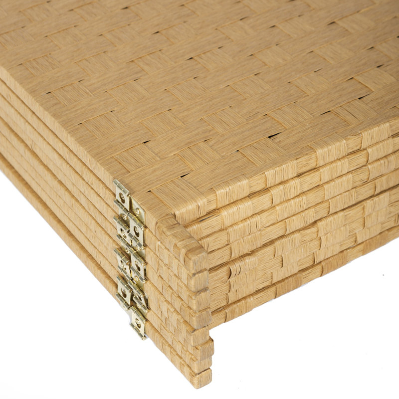 Cloison pliante en bambou / rotin 68,5 po Cecilia, 4, Beige