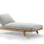 Chaise longue d'extérieur inclinable en teck