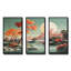 «Vintage Japanese Lake Scenery III - Port Landscape Coastal», art mural-179653955-179653961