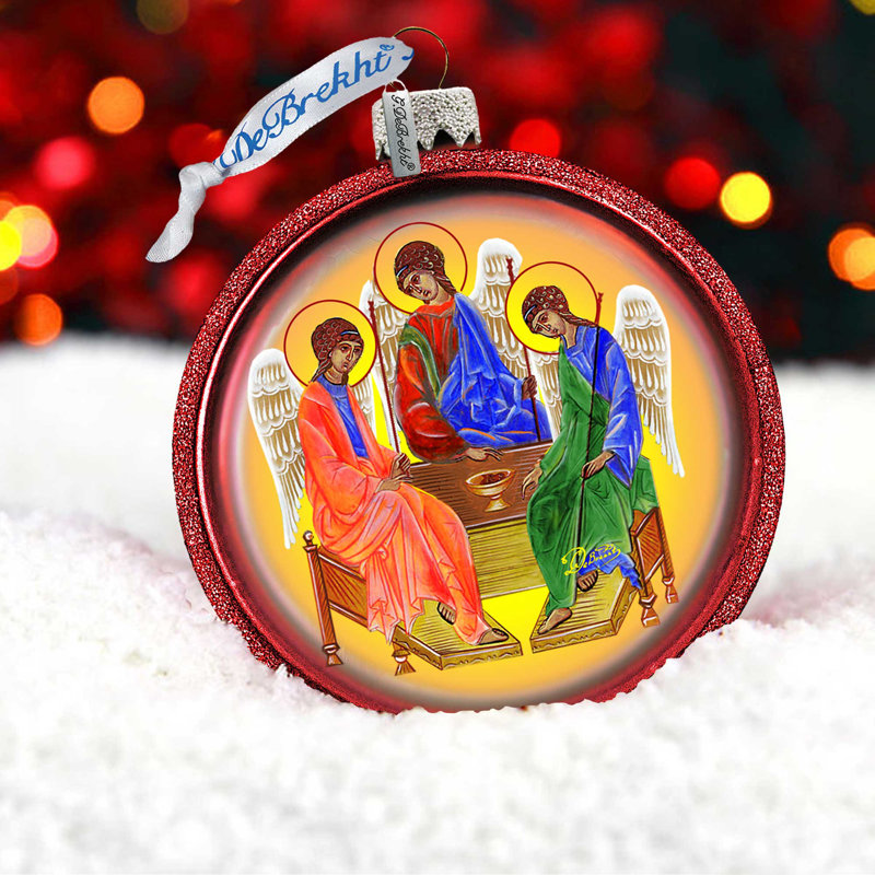 Ornement boule de Noël Holiday Splendor Three Angels