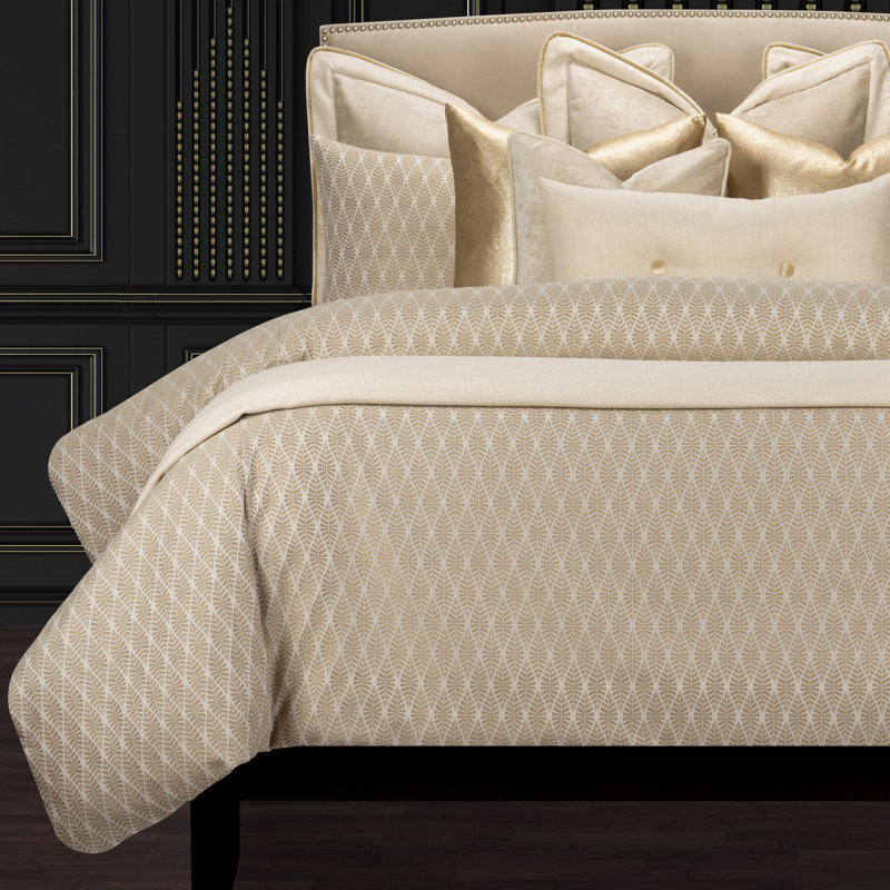 Deco Duvet Cover & Insert Complete Designer Set, Cream, King Duvet Cover + 5 Shams + 4 Throw Pillows