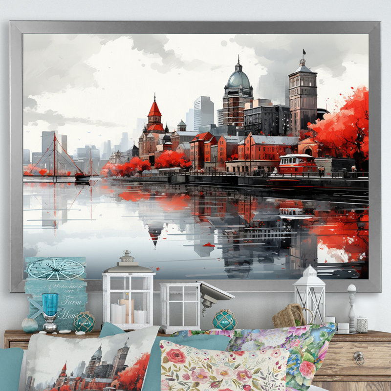 " Canada Urban Reflections II ", Silver Picture Framed, 34" H x 44" W x 1.5" D