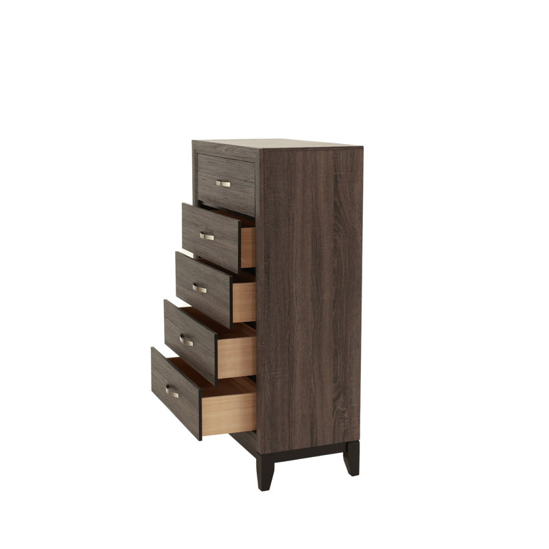 Commode en bois massif avec rangement 1 chambre 5 pièces