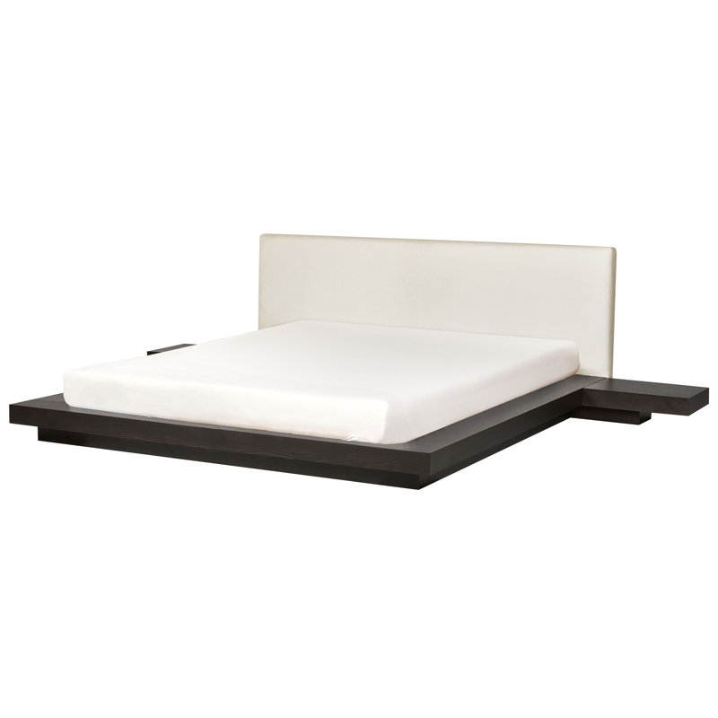 Ronish Upholstered Bed, Dark Brown/White, Super King (6')