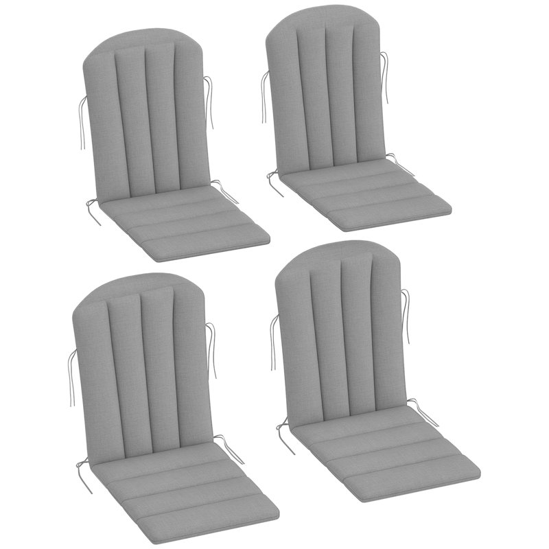 4PCS Adirondack Chair Cushion, Patio Chair Cushions, Grey, Gray, 4
