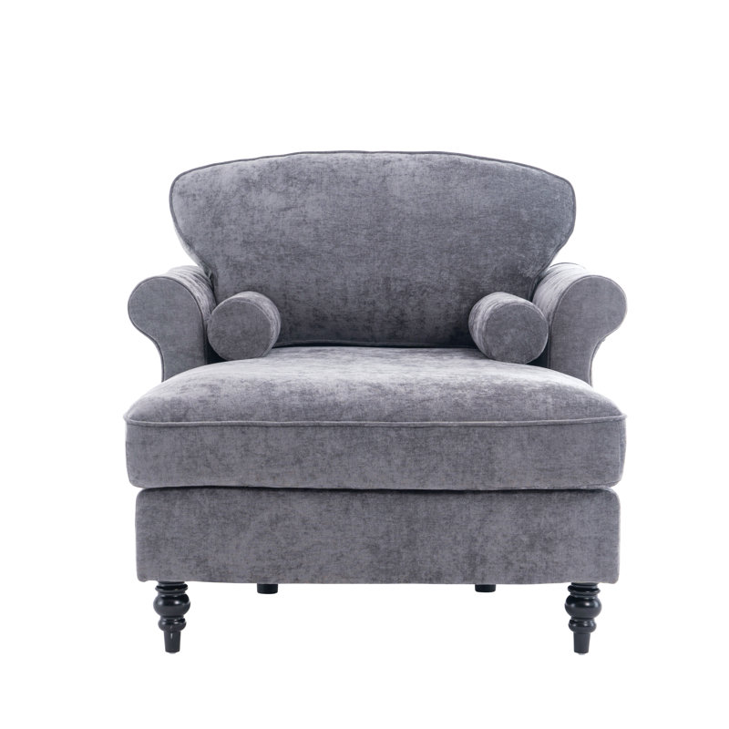 [New] Oversized Chaise Lounge Indoor,Chenille Single Sofa Bed With Wide Seat,Upholstered Lazy Sleeper Armchair,Reading Couch Set For Living Room,Bedroom,5 Colors