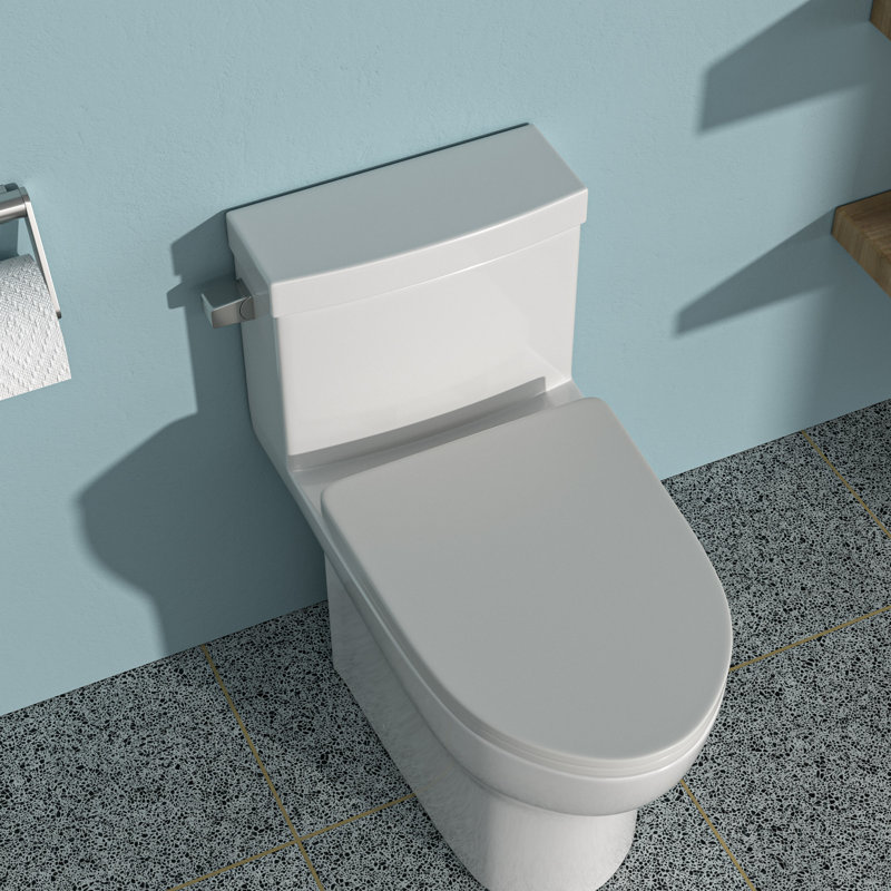 Ceramic One Piece Toilet,Flush With Soft Comfort Clsoing Seat