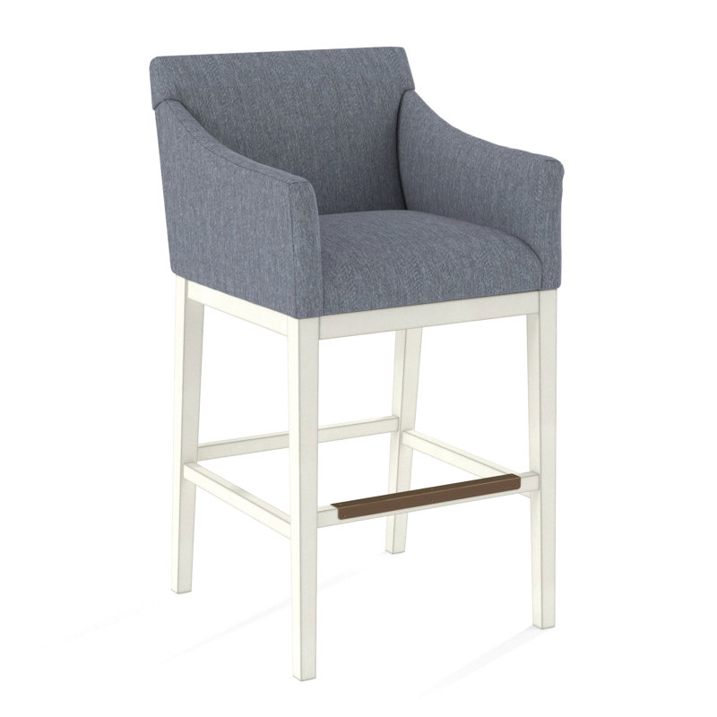 Upholstered Stool, Applause Porpoise, White