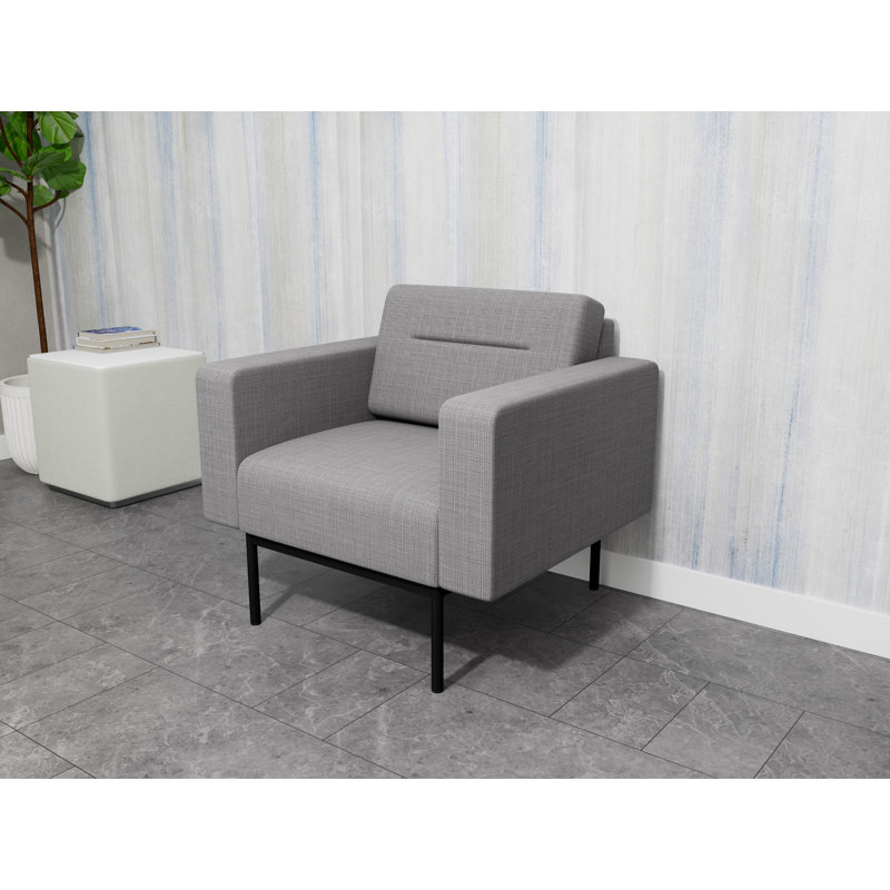 Chaise d'invité de réception Darsey, With Power, Black, Chambray Grey