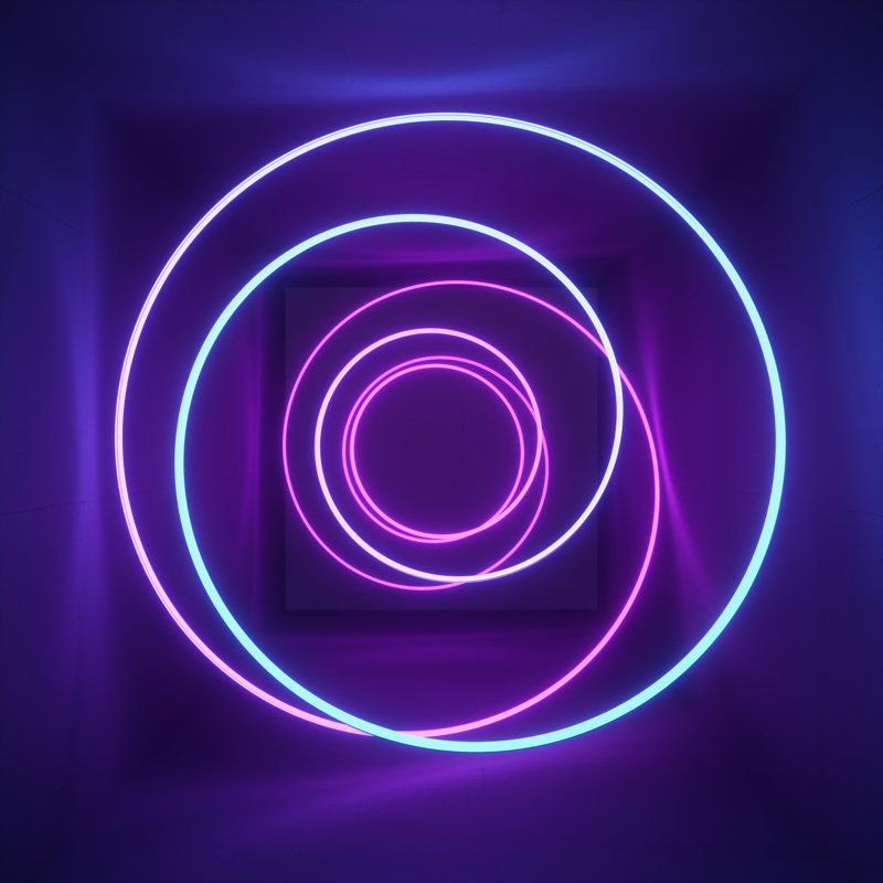 Neon Light by Wacomka - Wrapped Canvas Print, 122cm H x 122cm W