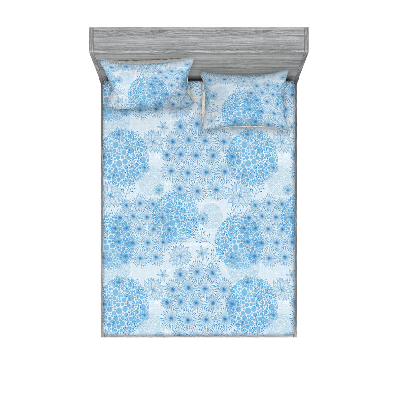 Drap-housse et taies décoratives Ambesonne bleu ciel doux et bleu azur pâle
