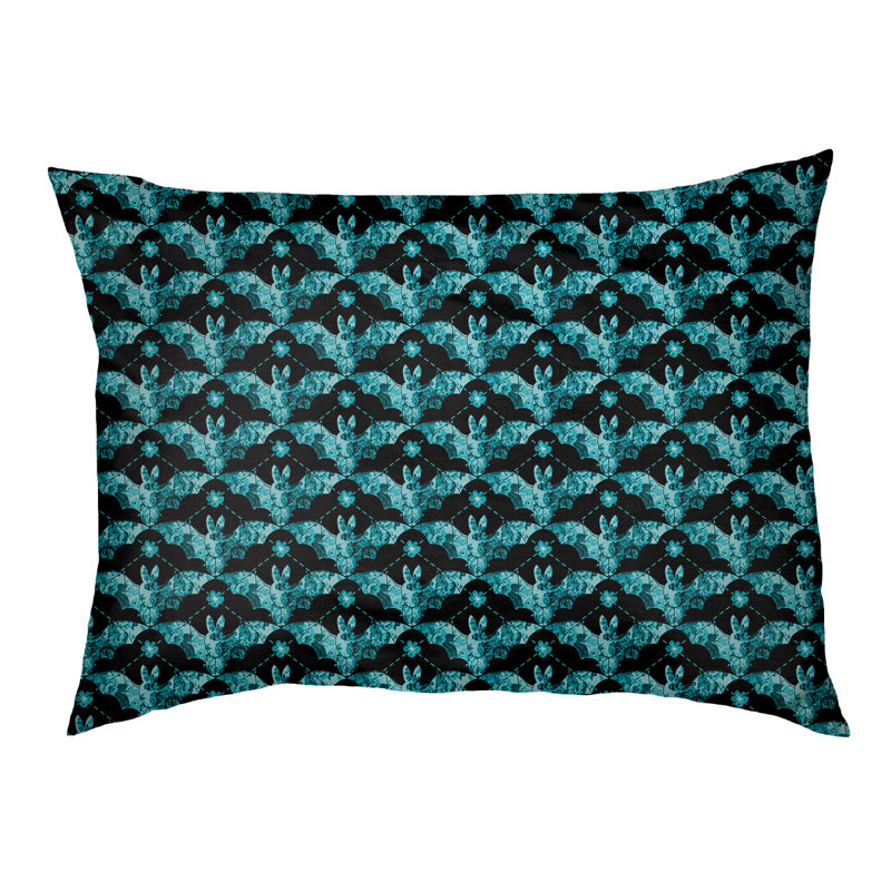 Coussin pour chien Byrge Bats, Très grand (l 52 po x P 42 po x H 17 po), Bleu sarcelle