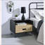 Chêne industriel contemporain Table basse noire à 1 tiroir - Rangement peu encombrant pour le salon