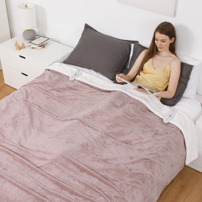 Jeté de lit chauffant électrique Sherpa, 4 niveaux de chauffage, chauffage rapide, arrêt automatique, lavable à la machine, certifié ETL, usage domestique
