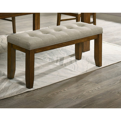 Banc contemporain 1 pièce en tissu neutre doux pour la salle à manger, look, 47,6 po de longueur, garniture tapissée sur mesure, magnitude 20,1 po
