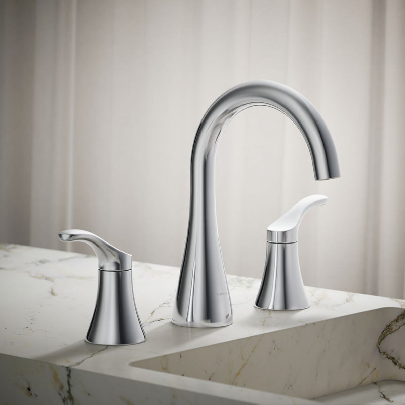 Robinet de lavabo de salle de bain surdimensionné Simplice, Argent argent