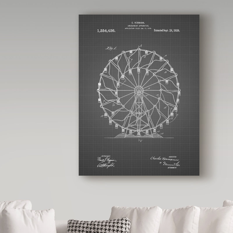 «Ferris Wheel» de Manilo, reproduction d'art sur toile tendue, H 24 po x l 18 po