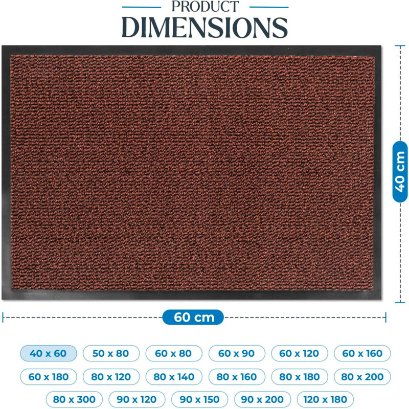 Doormat, Rust, 50cm W x 80cm L