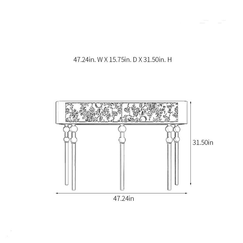 Retro Minimalist Elegant Console Table, Black