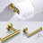 3 Bathroom In Gold - Sus304 Stainless Steel Hardware. Rustproof Bath Accessories. 12" Towel Bar, Toilet Paper Holder, Robe Hook. Contemporary Design With Smooth Finish. Easy Maintenance. Mounting-1984191732