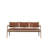 Mid-Century Woven Leather Arm Bench Weathered Natural