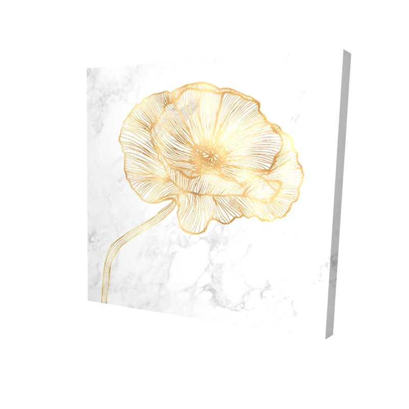 Toile de coquelicot doré - œuvre d'art florale