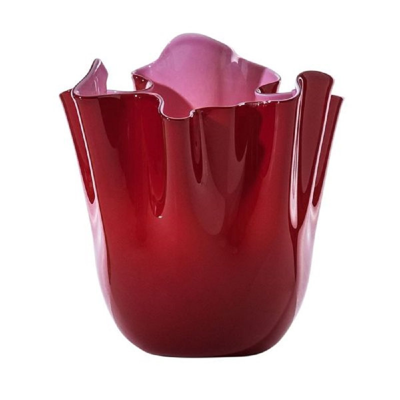Venini Fazzoletto Vase, Beige, 5.31" H x 5.31" W x 5.31" D