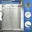Porte de douche sans cadre de 56 à 60 po x H 76 po en verre trempé coulissant à fermeture douce avec revêtement antidéflagrant, nickel brossé-106231697