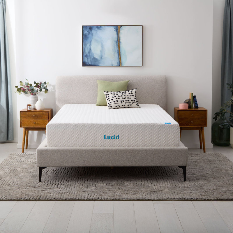 Matelas en mousse viscoélastique imprégnée de gel 12 po Lucid SureCool ™, Simple extra long, 12"