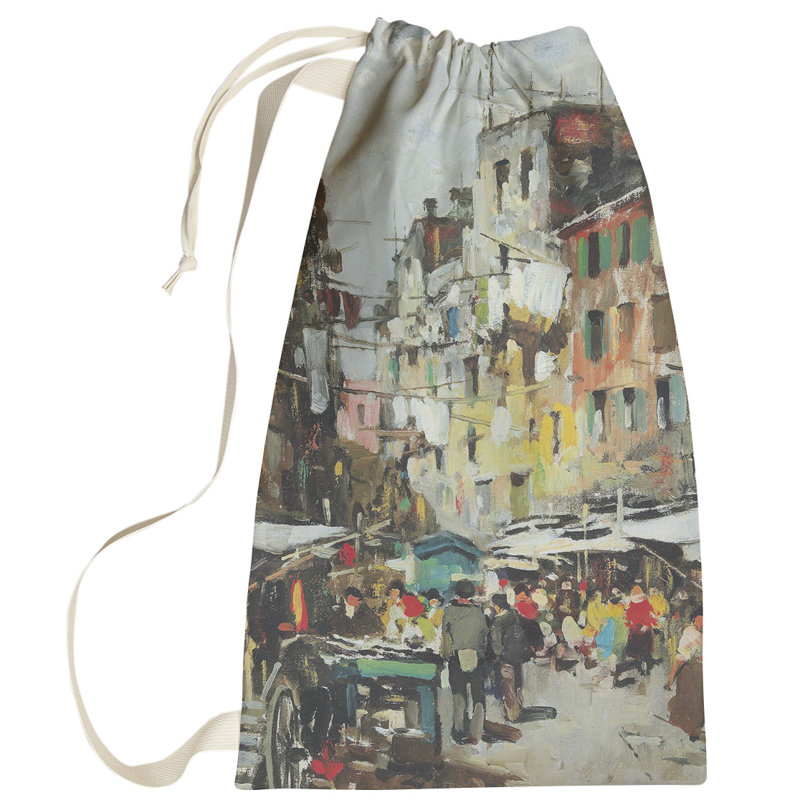 Macintyre Fabric Laundry Bag with Handles, Large (76.5" H x 29.5" W x 1.5" D), Sand