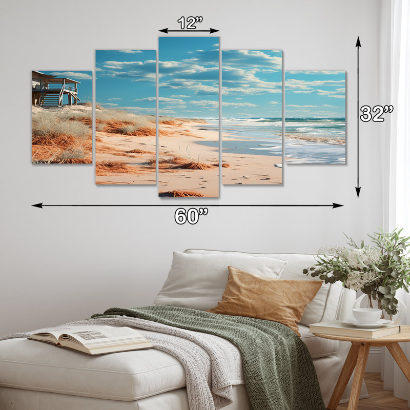 Ricketts - Ensemble de 5 décorations murales de plage, H 32 po x l 60 po