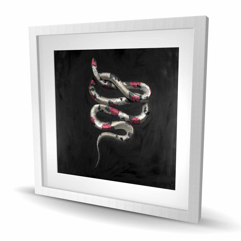 Fleurs de serpent - reproduction encadrée de la faune rose