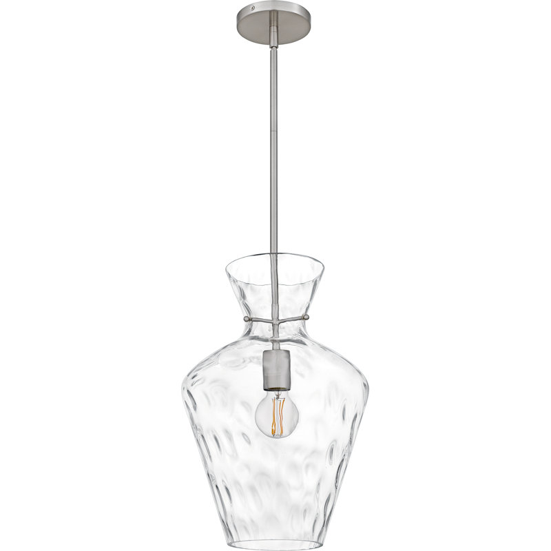 Luminaire suspendu 1 lumière Hollis, Nickel brossé