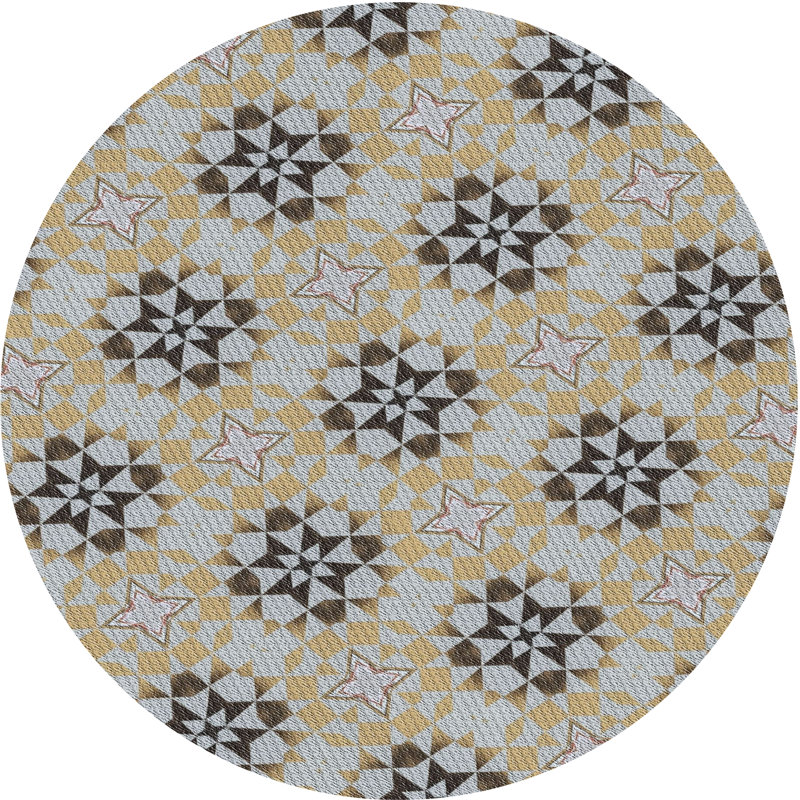 Tapis décoratif grise Schmit, Rond 3 pi