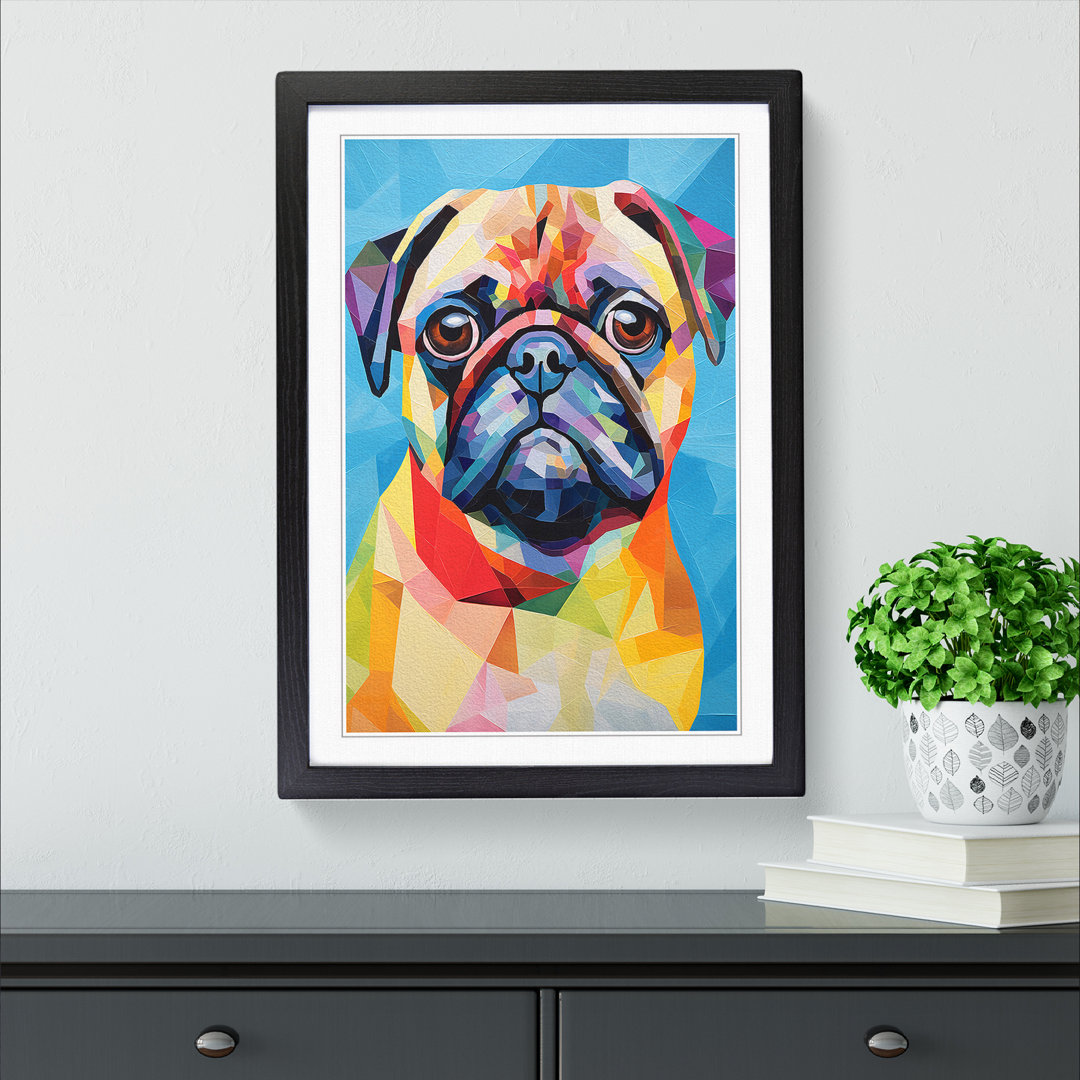 Pug Cubism - Framed Print