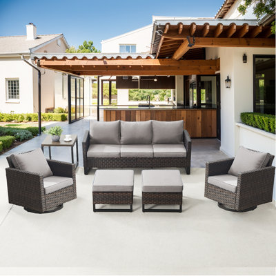 Kaneidra 7 - Person Patio Conversation Set with Cushions