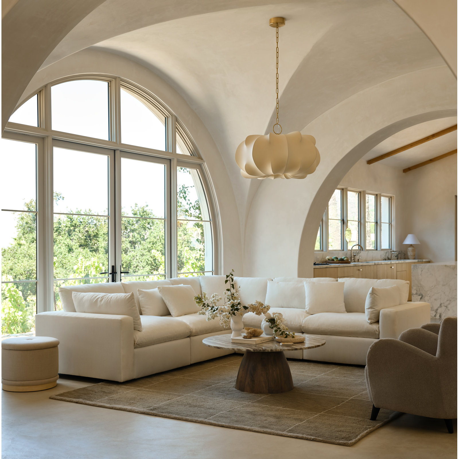 Remy Sectional, John Sepia Performance Linen Blend
